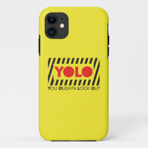 YOLO met rode waarschuwing Case-Mate iPhone Case