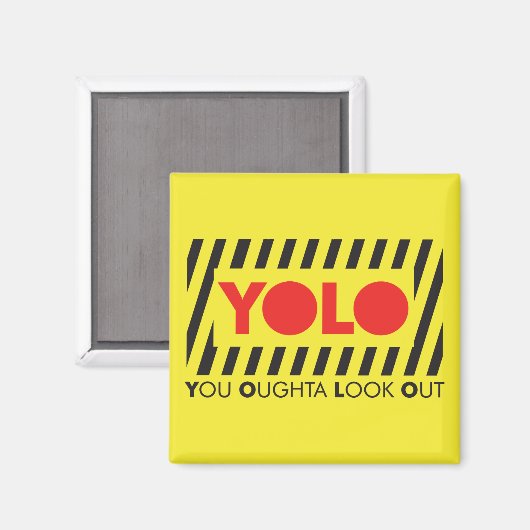 YOLO met rode waarschuwing Magneet (Voorkant / Achterkant)