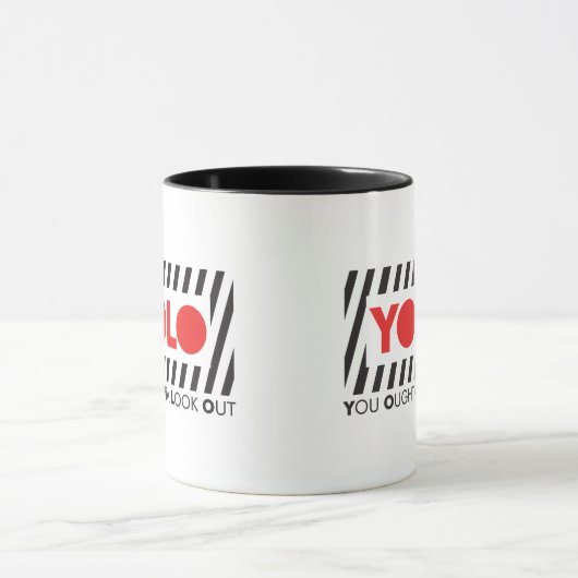 YOLO met rode waarschuwing Mok (Midden)