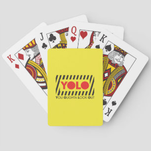 YOLO met rode waarschuwing Pokerkaarten