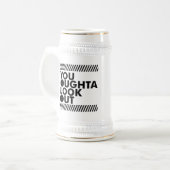 YOLO met voorzichtigheid Bierpul (Voorkant links)