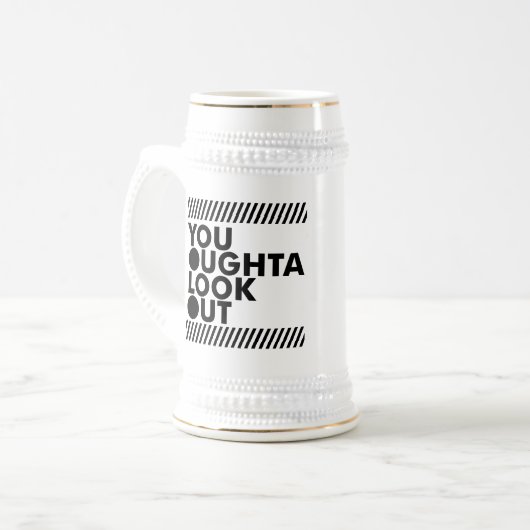 YOLO met voorzichtigheid Bierpul (Voorkant links)