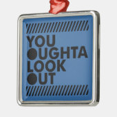 YOLO met voorzichtigheid Metalen Ornament (Links)