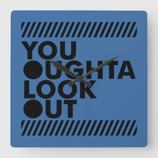 YOLO met voorzichtigheid Vierkante Klok (Voorkant)