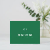 YOLO-productie Briefkaart (Staand voorkant)