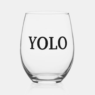 YOLO WIJNGLAS ZONDER VOET