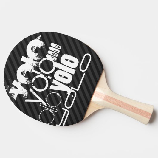 Yolo; zwarte en donkergrijze strepen tafeltennisbatje (Zijkant)