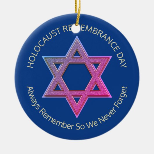 YOM HASHOAH Holocaust Herdenking Keramisch Ornament (Voorkant)