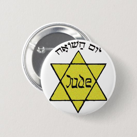 Yom Hashoah Ronde Button 5,7 Cm (Voorkant /achterkant)