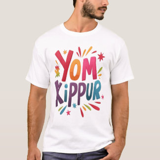 Yom Kippur 2025 T-shirt - Kleurrijke typografie Jo