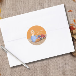 Yom Kippur Breek de Vasten: koffie, granaatappels Ronde Sticker