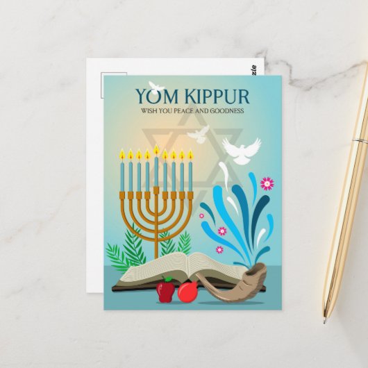Yom Kippur Briefkaart (Voorkant / Achterkant in situ)