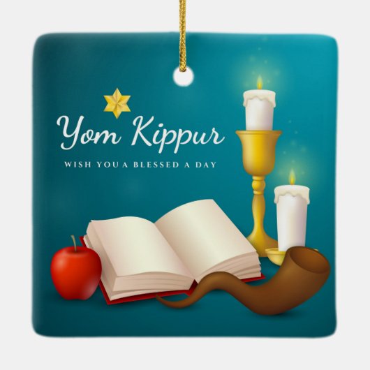 Yom Kippur Ceramic Ornament (Achterkant)