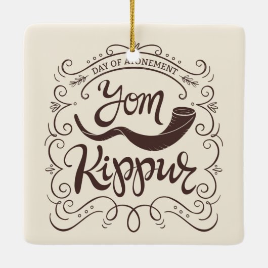 Yom Kippur Ceramic Ornament (Achterkant)