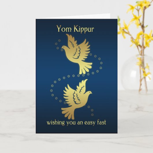 Yom Kippur - de Gouden Duiven van het Effect Kaart (Gele Bloem)