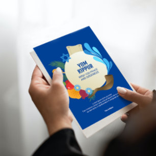 Yom Kippur Decoratieve Cirkel Grafisch Blauw Kaart