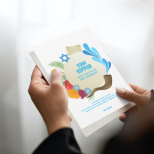 Yom Kippur Decoratieve Cirkel Grafische Groet Kaart