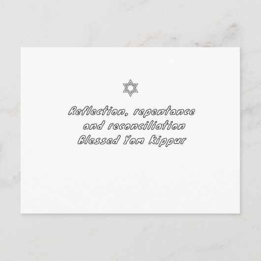 Yom Kippur Feestdagenkaart (Voorkant)