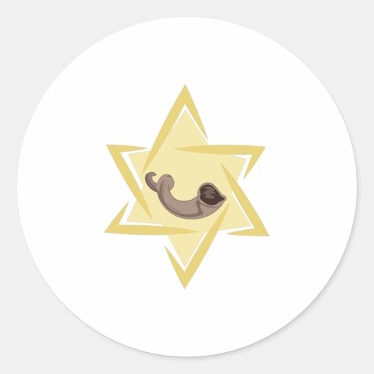 Yom Kippur Horn Ronde Sticker (Voorkant)
