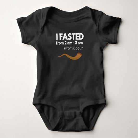 Yom Kippur Jewish Baby I Fasted Romper (Voorkant)