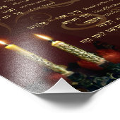 Yom Kippur Kindling Lights Hebreeuw English Prayer Foto Afdruk (Hoek)