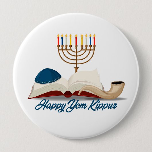 Yom Kippur Ronde Button 4,0 Cm (Voorkant)