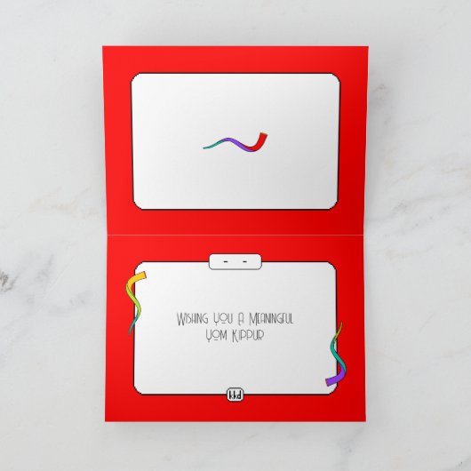 Yom Kippur Shofar Kaart (Binnen)