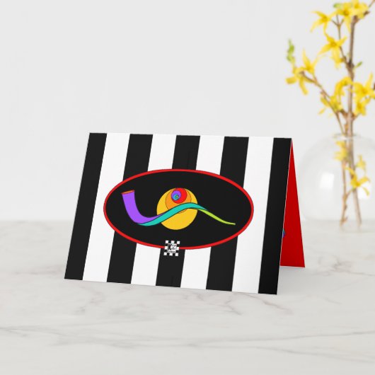 Yom Kippur Shofar Kaart (Gele Bloem)