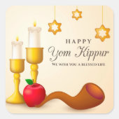 Yom Kippur Vierkant Sticker (Voorkant)
