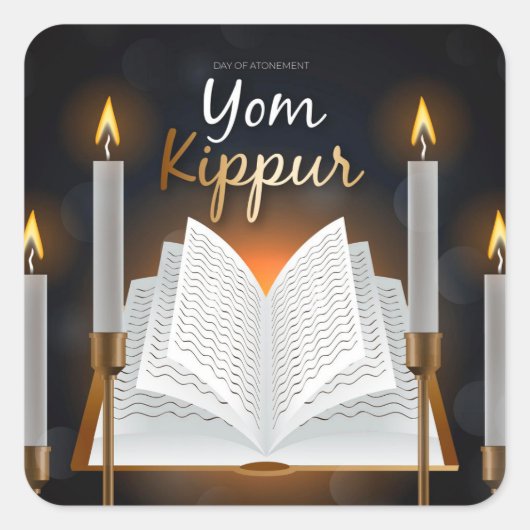 Yom Kippur Vierkante Sticker (Voorkant)