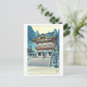 Yomeimon Gate, Hiroshi Yoshida, Woodcut Briefkaart (Staand voorkant)