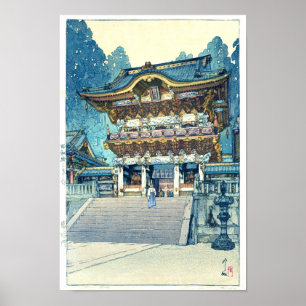 Yomeimon Gate, Hiroshi Yoshida, Woodcut Poster