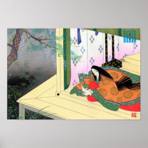 Yomogyu The Tale of Genji japanese lady scenery Poster