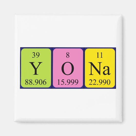 Yona periodieke lijstnaam magnet (Voorkant)