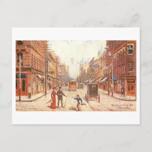 Yonge & King Streets - Vintage van Toronto Briefkaart (Voorkant)