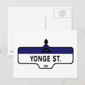 Yonge Street, Toronto Street Sign Briefkaart (Voorkant / Achterkant)