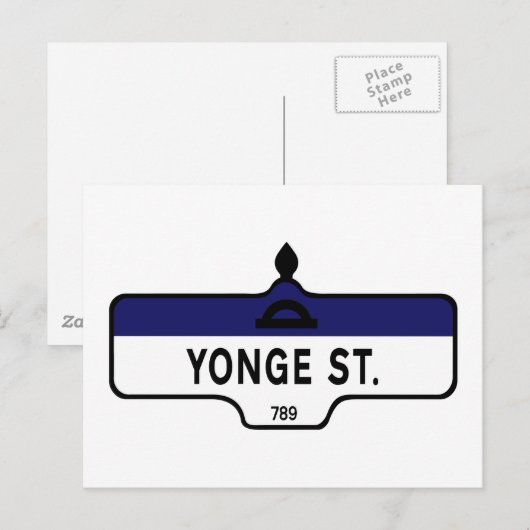 Yonge Street, Toronto Street Sign Briefkaart (Voorkant / Achterkant)