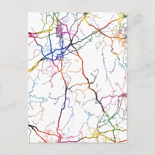 Yongzhou China City Map Briefkaart (Voorkant)