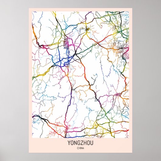 Yongzhou China City Map Poster (Voorkant)