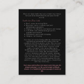 Yoni Steam Benefits Infocard Visitekaartje (Achterkant)