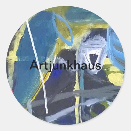 Yoni Whip-Stick Abstract Jeff Hankamer Artjunkhaus Ronde Sticker (Voorkant)