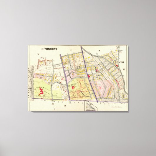 Yonkers Atlas Map 2 Canvas Afdruk (Voorkant)