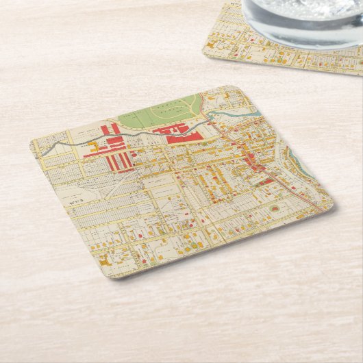 Yonkers Atlas Map 2 Kartonnen Onderzetters (Schuin)