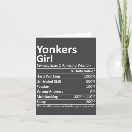 Yonkers Girl Ny New York State Funny City Home Roo Kaart (Voorkant)
