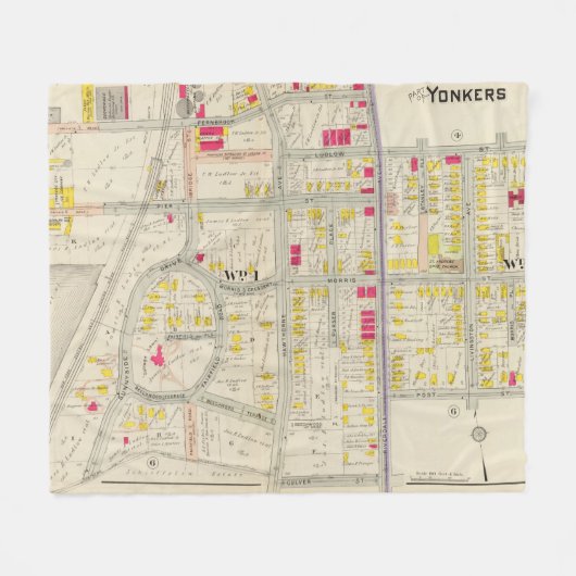 Yonkers Map Atlas Fleece Deken (Voorkant (Horizontaal))