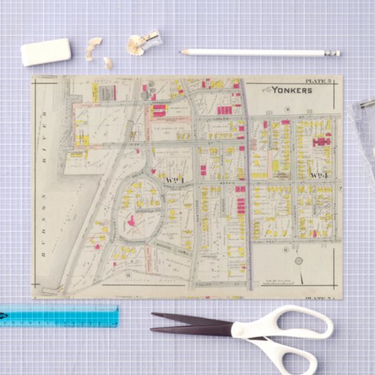 Yonkers Map Atlas Tissuepapier (Craft)