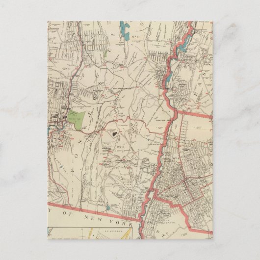 Yonkers, Mt Vernon, Eastchester-steden Briefkaart (Voorkant)