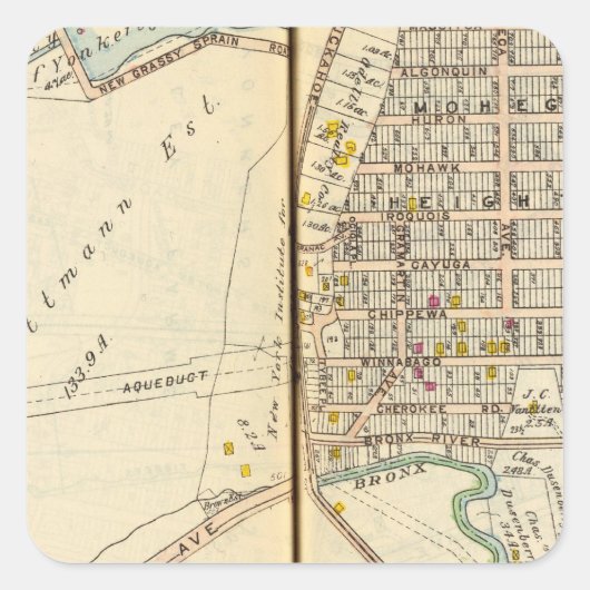 Yonkers, New York 13 Vierkante Sticker (Voorkant)