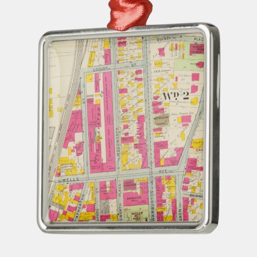 Yonkers, New York 7 Metalen Ornament (Links)