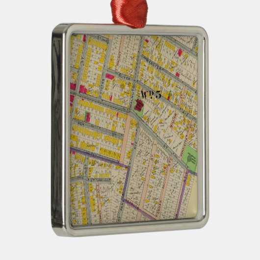 Yonkers New York Map Metalen Ornament (Rechts)